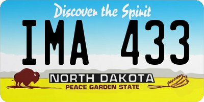 ND license plate IMA433