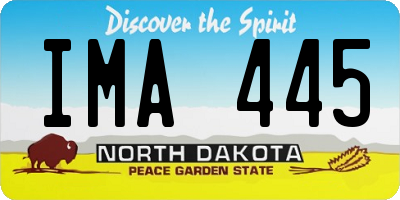 ND license plate IMA445