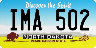 ND license plate IMA502