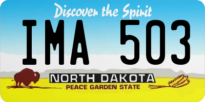 ND license plate IMA503