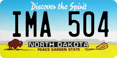 ND license plate IMA504