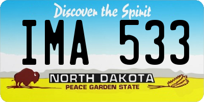 ND license plate IMA533