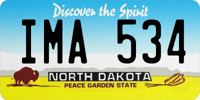 ND license plate IMA534