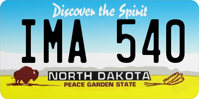 ND license plate IMA540