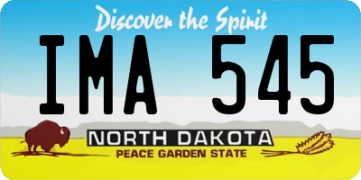 ND license plate IMA545