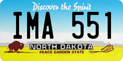 ND license plate IMA551