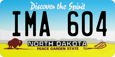 ND license plate IMA604