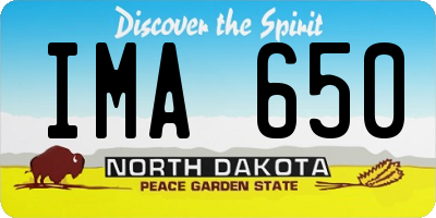 ND license plate IMA650