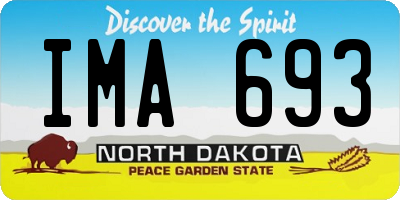 ND license plate IMA693