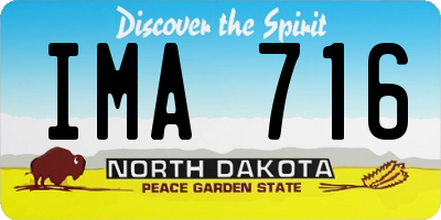 ND license plate IMA716