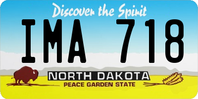 ND license plate IMA718