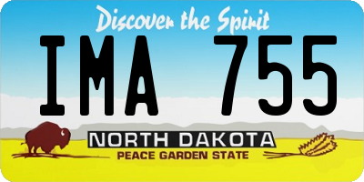ND license plate IMA755