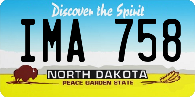 ND license plate IMA758
