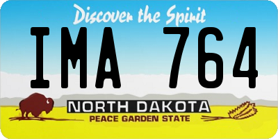 ND license plate IMA764