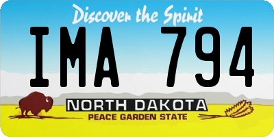 ND license plate IMA794