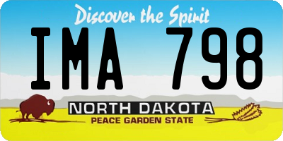 ND license plate IMA798