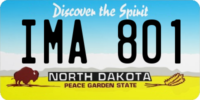 ND license plate IMA801
