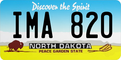 ND license plate IMA820
