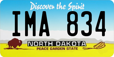 ND license plate IMA834
