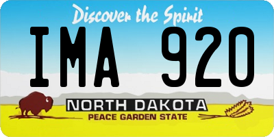 ND license plate IMA920