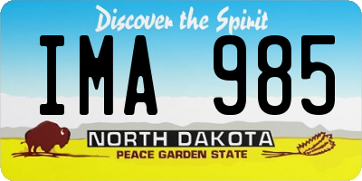 ND license plate IMA985