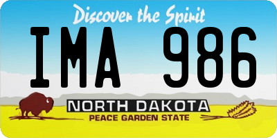 ND license plate IMA986