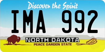ND license plate IMA992