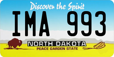 ND license plate IMA993