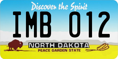 ND license plate IMB012
