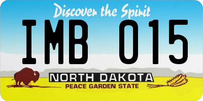 ND license plate IMB015