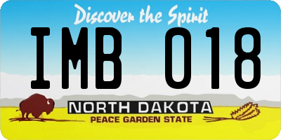 ND license plate IMB018