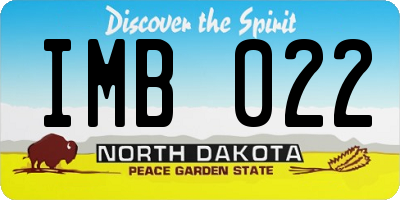 ND license plate IMB022