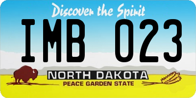 ND license plate IMB023