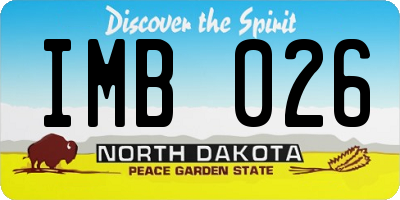 ND license plate IMB026