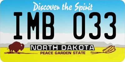 ND license plate IMB033