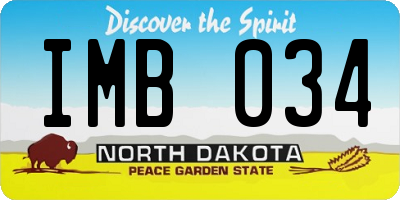 ND license plate IMB034