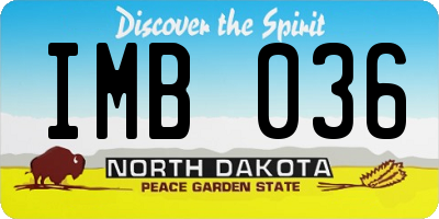 ND license plate IMB036