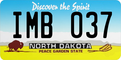ND license plate IMB037