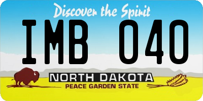 ND license plate IMB040