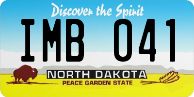ND license plate IMB041