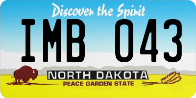ND license plate IMB043