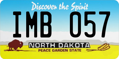 ND license plate IMB057