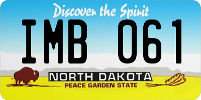 ND license plate IMB061