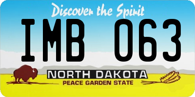 ND license plate IMB063