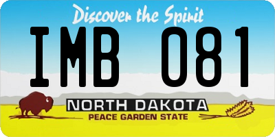ND license plate IMB081