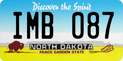 ND license plate IMB087