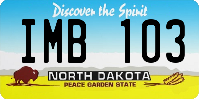 ND license plate IMB103