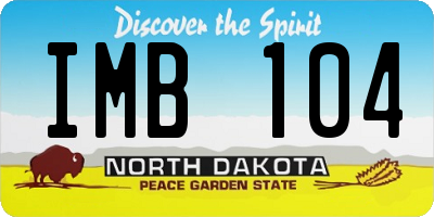 ND license plate IMB104