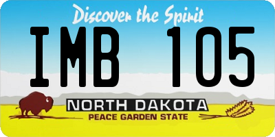 ND license plate IMB105