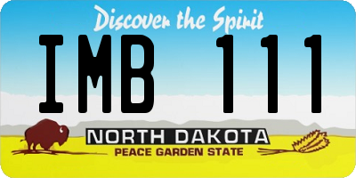 ND license plate IMB111